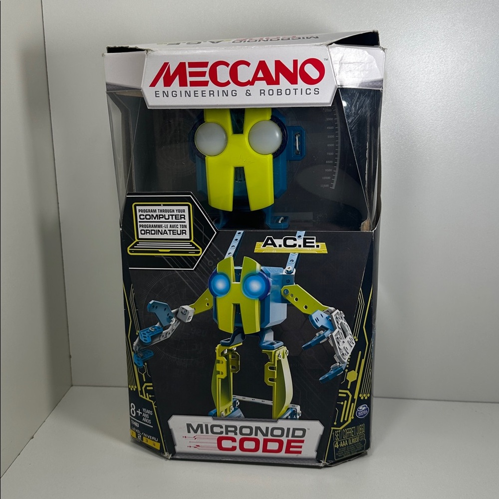 Meccano Micronoid Code ACE. Programmable Robot Kit–Inner Packs Sealed, Box Open